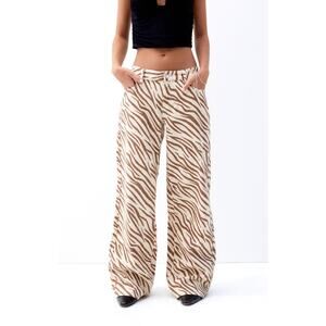 Pacsun Women’s Casey Low Rise Baggy Jeans Zebra Print Indigo Size 26”/32” Inseam